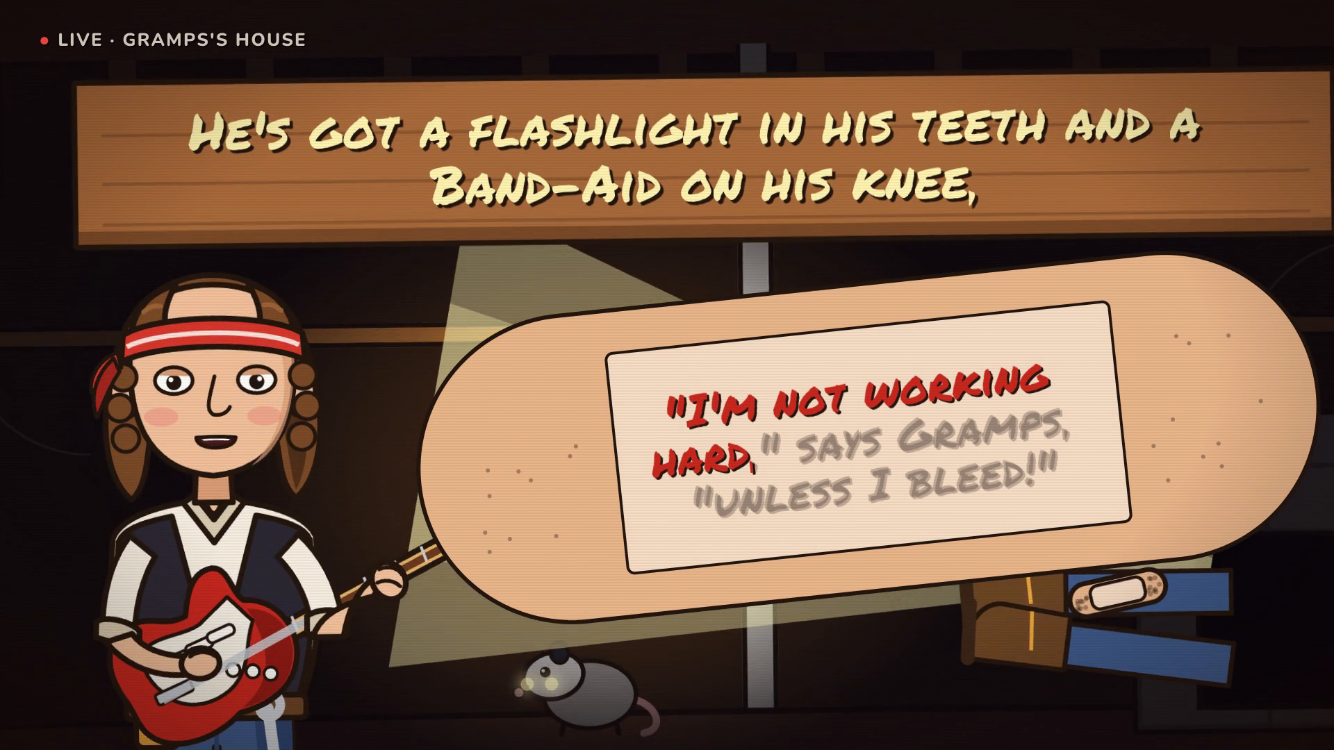 I'm not working hard unless I bleed, on a Band-Aid